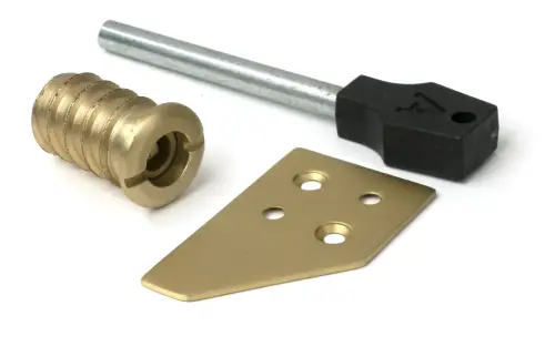 Click Here To Enlarge This Photo Of 52400 From The Anvil Satin Brass Flush Sash Stop with Key