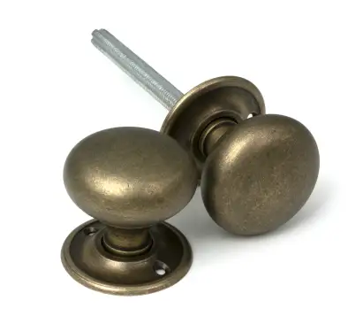 Click Here To Enlarge This Photo Of 52441 From The Anvil Burnished Brass 49mm Mushroom Mortice&sol;Rim Knob Set