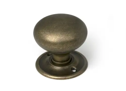 Click Here To Enlarge This Photo Of 52441 From The Anvil Burnished Brass 49mm Mushroom Mortice&sol;Rim Knob Set