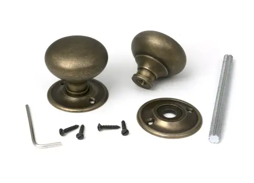 Click Here To Enlarge This Photo Of 52441 From The Anvil Burnished Brass 49mm Mushroom Mortice&sol;Rim Knob Set