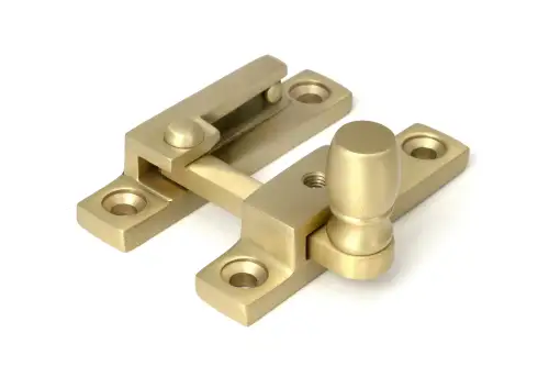 Click Here To Enlarge This Photo Of 52364 From The Anvil Satin Brass Mushroom Quadrant Fastener - Narrow