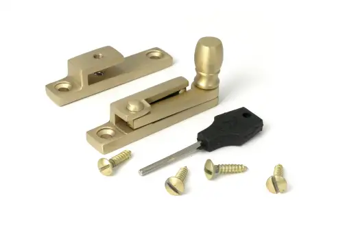 Click Here To Enlarge This Photo Of 52364 From The Anvil Satin Brass Mushroom Quadrant Fastener - Narrow