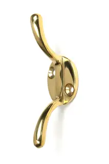 52249 From The Anvil Polished Brass Newbury Cleat Hook
