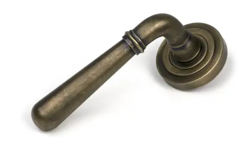 Click Here To Enlarge This Photo Of 52438 From The Anvil Burnished Brass Newbury Lever on Rose Set &lpar;Art Deco&rpar;