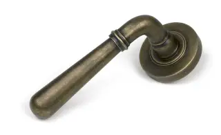 52437 From The Anvil Burnished Brass Newbury Lever on Rose Set &lpar;Plain&rpar;