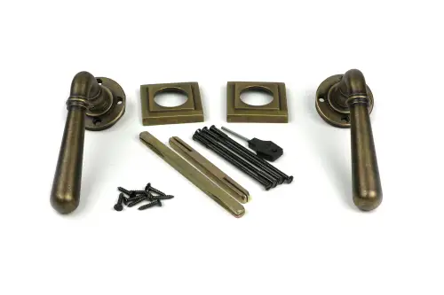 Click Here To Enlarge This Photo Of 52440 From The Anvil Burnished Brass Newbury Lever on Rose Set &lpar;Square&rpar;