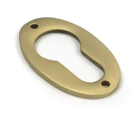 Click Here To Enlarge This Photo Of 52458 From The Anvil Satin Brass Oval Euro Escutcheon