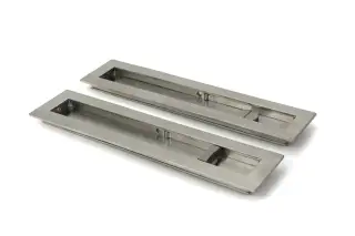 52504 From The Anvil Satin Marine SS &lpar;316&rpar; 250mm Plain Rectangular Pull - Privacy Set