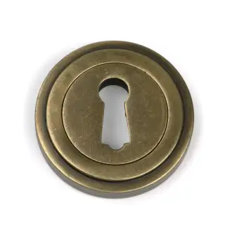 52444 From The Anvil Burnished Brass Round Escutcheon &lpar;Art Deco&rpar;
