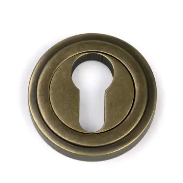 Click Here To Enlarge This Photo Of 52448 From The Anvil Burnished Brass Round Euro Escutcheon &lpar;Art Deco&rpar;