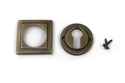 Click Here To Enlarge This Photo Of 52450 From The Anvil Burnished Brass Round Euro Escutcheon &lpar;Square&rpar;