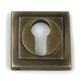 52450 From The Anvil Burnished Brass Round Euro Escutcheon &lpar;Square&rpar;