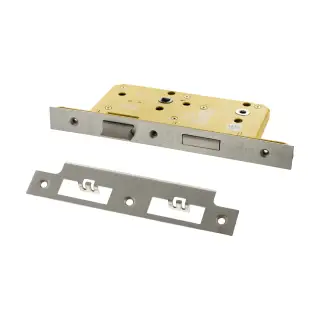 Atlantic - ALKDINB60HDSC DIN Heavy Duty Bathroom Lock 60mm Backset &lpar;78mm c&sol;c&rpar; - Satin Chrome