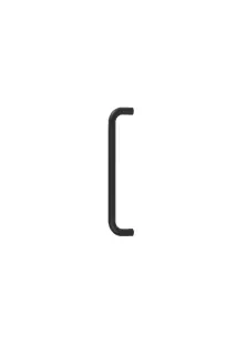 Eclipse 34546 225mm x 19mm D Shaped Pull Handle &lpar;M8 Brass Insert&rpar; - Matt Black