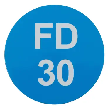 Click Here To Enlarge This Photo Of Eclipse 34759 Satin Stainless Steel 50mm 'FD30' Sign &lpar;Self Adhesive&rpar;