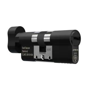 AP35-35MBTT APECS 70mm &lpar;35T&sol;35&rpar; Euro Profile British Standard 3&ast; TS007 Kitemarked Cylinder & Turn - Matt Black