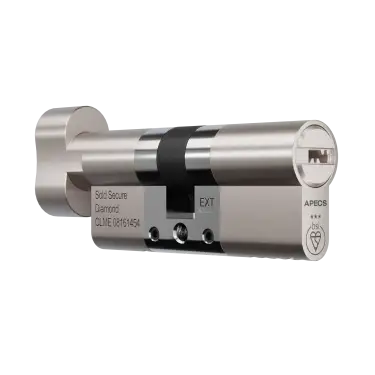 Click Here To Enlarge This Photo Of AP40-40BSNTT APECS 80mm &lpar;40T&sol;40&rpar; Euro Profile British Standard 3&ast; TS007 Kitemarked Cylinder & Turn - Satin Nickel