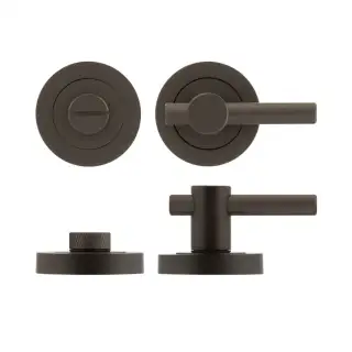 JV855DB Frelan Hardware Jedo Dark Bronze Knurled Bathroom Turn & Release