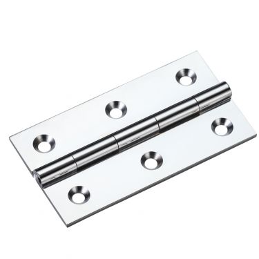 Click Here To Enlarge This Photo Of TDF115CP - Zoo Hardware Solid Drawn Brass Butt Hinges - 75 x 41 x 2mm Polished Chrome