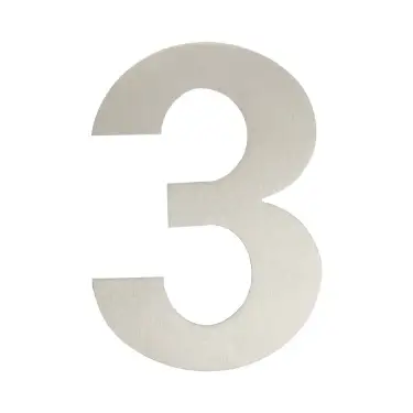 Click Here To Enlarge This Photo Of JNSS-3 Frelan Hardware Satin Stainless Steel 150mm Numeral No&period;3
