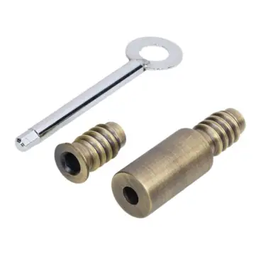 Click Here To Enlarge This Photo Of EDWIN Sliding Sash Range - ED33 Detachable Round Sash Stop&comma; Solid Brass with an Antique Brass Finish &lpar;ED33-ABU&rpar;