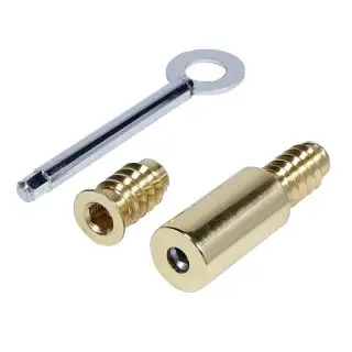 EDWIN Sliding Sash Range - ED33 Detachable Round Sash Stop&comma; Solid Brass with a Polished Brass Finish &lpar;ED33-BP&rpar;