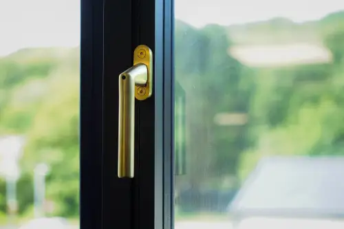 Click Here To Enlarge This Photo Of BLU Performance SST100B Inline Angled Lockable Window Espag Handle&comma; 316 Stainless Steel in a PVD Satin Brass Finish &lpar;SST100B-PSB&rpar;