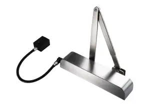 9870R&sol;SE EXIDOR Electromagnetic &lpar;Hold Open&sol;Free Swing&rpar; Fixed Power Size 4 Overhead Door Closer - Silver