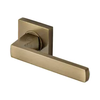SC-4062-AZ M&period;Marcus Sorrento Door Handle Lever Latch on Square Rose Axis Design Antique Brass on Zinc finish