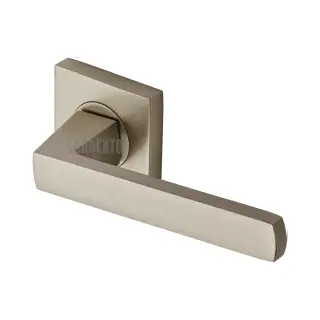 SC-4062-SNZ M&period;Marcus Sorrento Door Handle Lever Latch on Square Rose Axis Design Satin Nickel on Zinc finish
