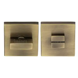 SC-SQ4035-AZ M&period;Marcus Sorrento Thumbturn & Emergency Release on Concealed Square Plate Antique Brass on Zinc finish