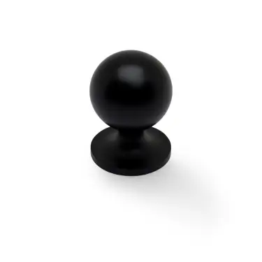 Click Here To Enlarge This Photo Of AW844-32-BL - Alexander & Wilks Plain Caesar Cupboard Knob on Round Rose 32mm - Black