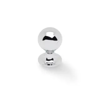 AW844-25-PC - Alexander & Wilks Plain Caesar Cupboard Knob on Round Rose 25mm - Polished Chrome