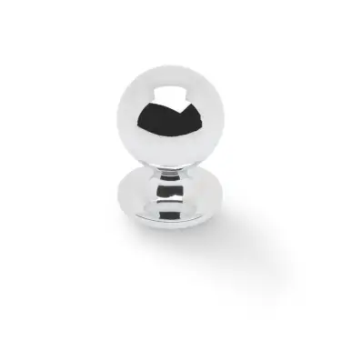 Click Here To Enlarge This Photo Of AW844-32-PC - Alexander & Wilks Plain Caesar Cupboard Knob on Round Rose 32mm - Polished Chrome