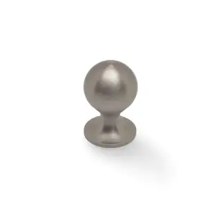 AW844-25-SN - Alexander & Wilks Plain Caesar Cupboard Knob on Round Rose 25mm - Satin Nickel