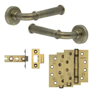 JV847AB Frelan Hardware Jedo Complete 'Classic' Door Handle Pack - Internal Doors - Antique Brass