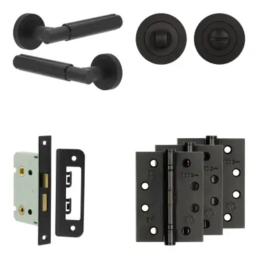 Click Here To Enlarge This Photo Of JV848MB Frelan Hardware Jedo Complete 'Bloom' Door Handle Pack - Internal Doors - Matt Black