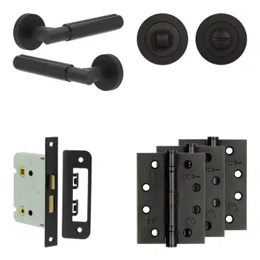 Click Here To Enlarge This Photo Of JV848MB Frelan Hardware Jedo Complete 'Bloom' Door Handle Pack - Internal Doors - Matt Black