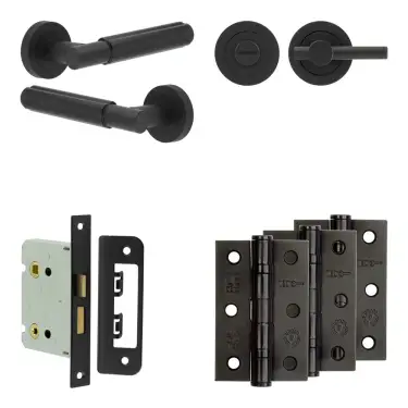 Click Here To Enlarge This Photo Of JV848MB Frelan Hardware Jedo Complete 'Bloom' Door Handle Pack - Internal Doors - Matt Black