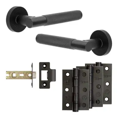 Click Here To Enlarge This Photo Of JV850MB Frelan Hardware Jedo Complete 'Bari' Door Handle Pack - Internal Doors - Matt Black