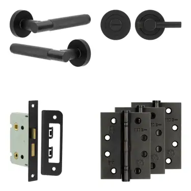 Click Here To Enlarge This Photo Of JV850MB Frelan Hardware Jedo Complete 'Bari' Door Handle Pack - Internal Doors - Matt Black