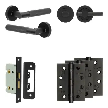 Click Here To Enlarge This Photo Of JV850MB Frelan Hardware Jedo Complete 'Bari' Door Handle Pack - Internal Doors - Matt Black