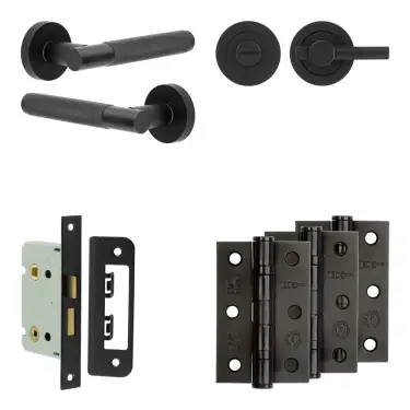 Click Here To Enlarge This Photo Of JV850MB Frelan Hardware Jedo Complete 'Bari' Door Handle Pack - Internal Doors - Matt Black