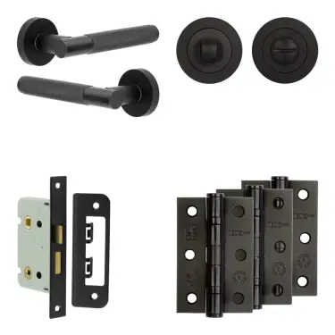 Click Here To Enlarge This Photo Of JV850MB Frelan Hardware Jedo Complete 'Bari' Door Handle Pack - Internal Doors - Matt Black