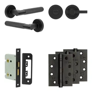 Click Here To Enlarge This Photo Of JV850MB Frelan Hardware Jedo Complete 'Bari' Door Handle Pack - Internal Doors - Matt Black