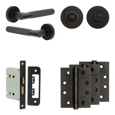Click Here To Enlarge This Photo Of JV850MB Frelan Hardware Jedo Complete 'Bari' Door Handle Pack - Internal Doors - Matt Black
