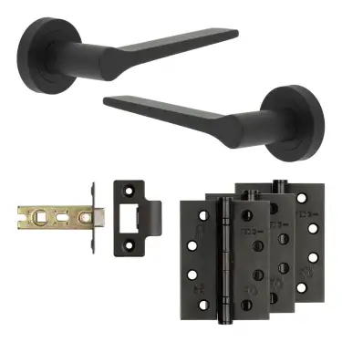 Click Here To Enlarge This Photo Of JV851MB Frelan Hardware Jedo Complete 'Gio' Door Handle Pack - Internal Doors - Matt Black