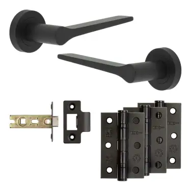 Click Here To Enlarge This Photo Of JV851MB Frelan Hardware Jedo Complete 'Gio' Door Handle Pack - Internal Doors - Matt Black