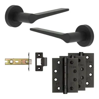 Click Here To Enlarge This Photo Of JV851MB Frelan Hardware Jedo Complete 'Gio' Door Handle Pack - Internal Doors - Matt Black