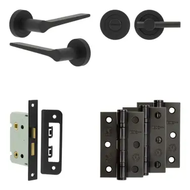 Click Here To Enlarge This Photo Of JV851MB Frelan Hardware Jedo Complete 'Gio' Door Handle Pack - Internal Doors - Matt Black